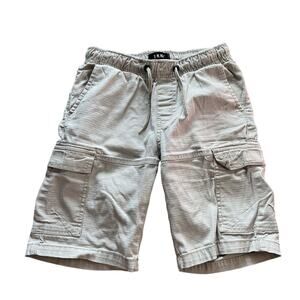 DKNY Boy's Tan Mid-Rise Cargo Drawstring Shorts, Size Medium 10-12
